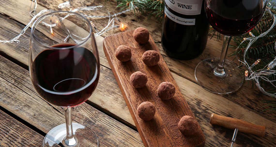 Schokolade und Rotwein